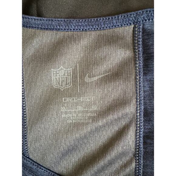 Nike NFL DRI-FIT Seattle Seahawks Blue Back Stripe Stretch Athletic Tee Sz XL - Picture 2 of 3